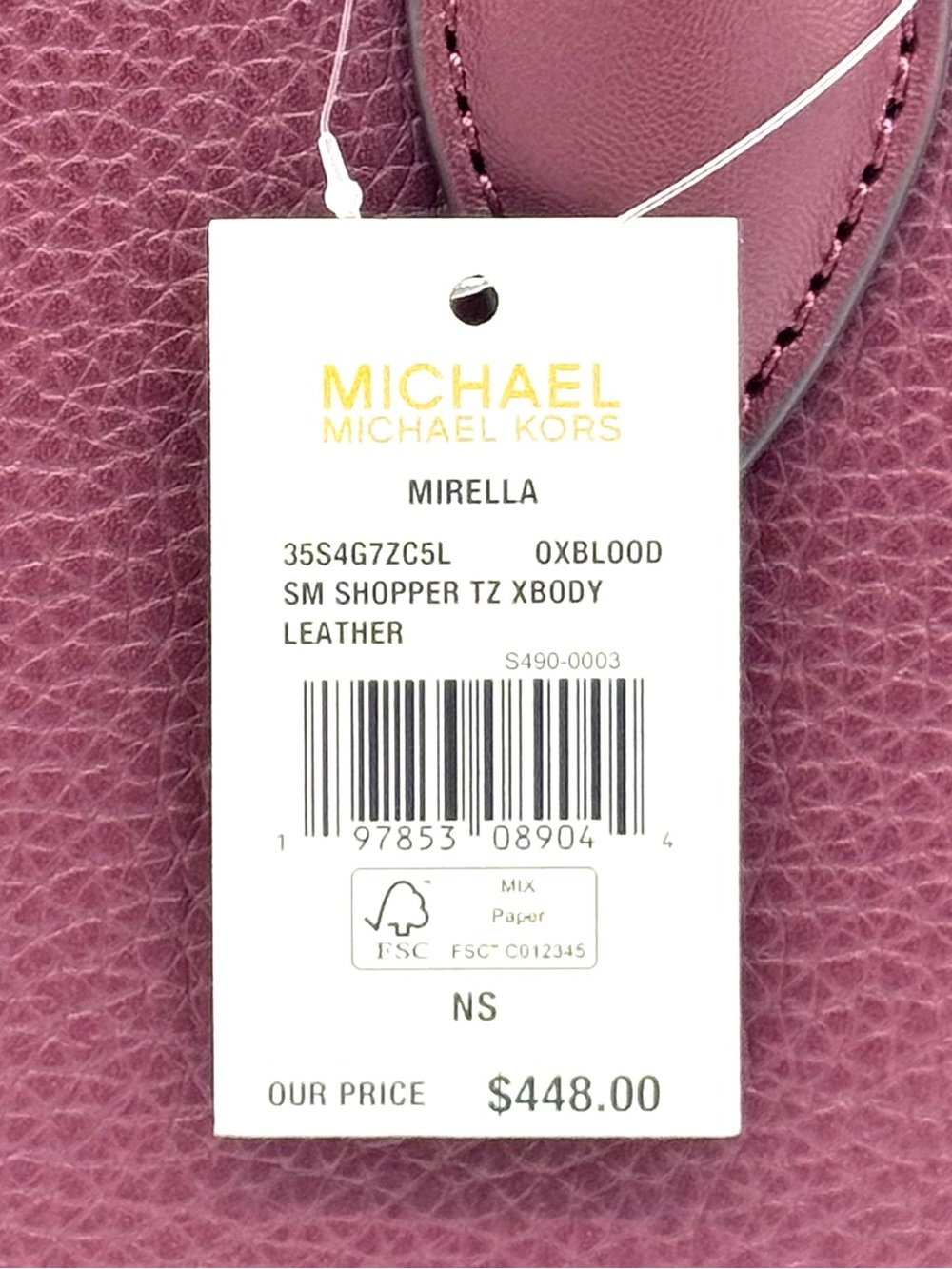 Michael Kors Mirella Small Signature Logo Crossbody Bag Ox Blood - Picture 8 of 8